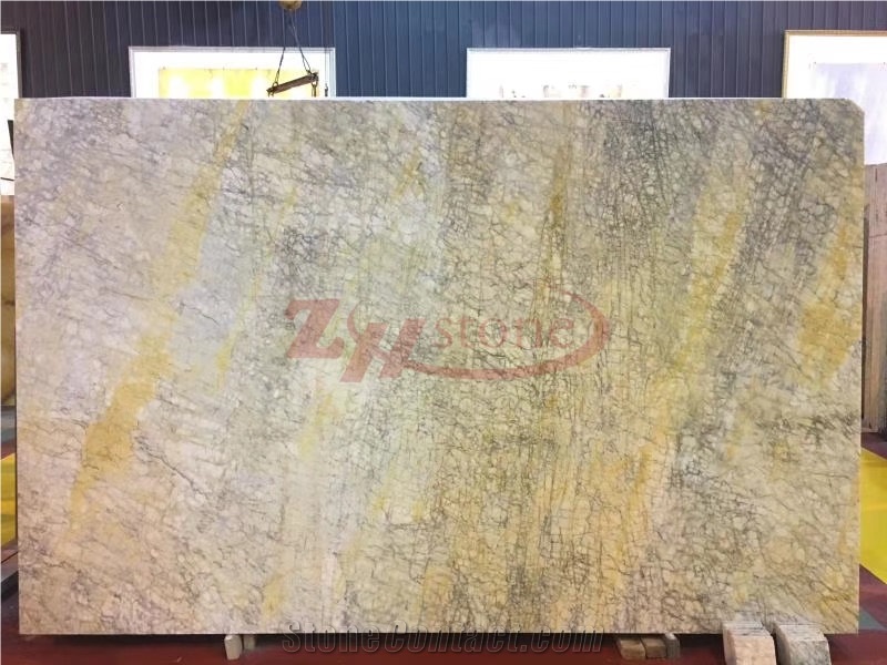 New Peacock Green Marble with Grey Lines Marble Slabs for Living Room