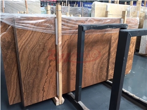 Red Wood Grain Marble Slabs for Interior Decoration