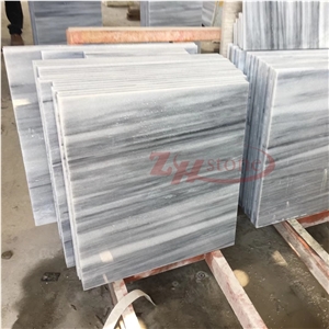 Snow Grey White Wooden Marble Tile Cut-To-Size Floor Covering
