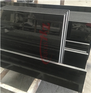 Three Sides Polished Platinum Black Granite Window Frame