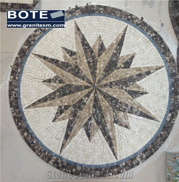 Decorative Mosaic Medallion Carpet Floor Medallion Round