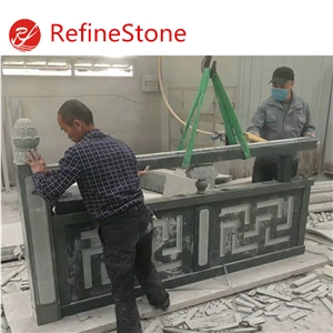 Natural Stone Padang Dark Granite Handrail For Sale