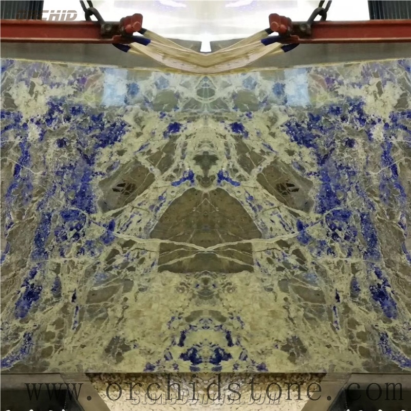 Blue Sodalite Granite Bookmatch Wall Cladding Tiles,Flooring Pavering