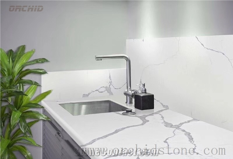 Calacatta Carrara Quartz,Engineered Stone,Solid Surface Countertops