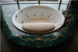 Green Malachite Gemstone Sink Top,Semi Precious Stone Vanity Tops