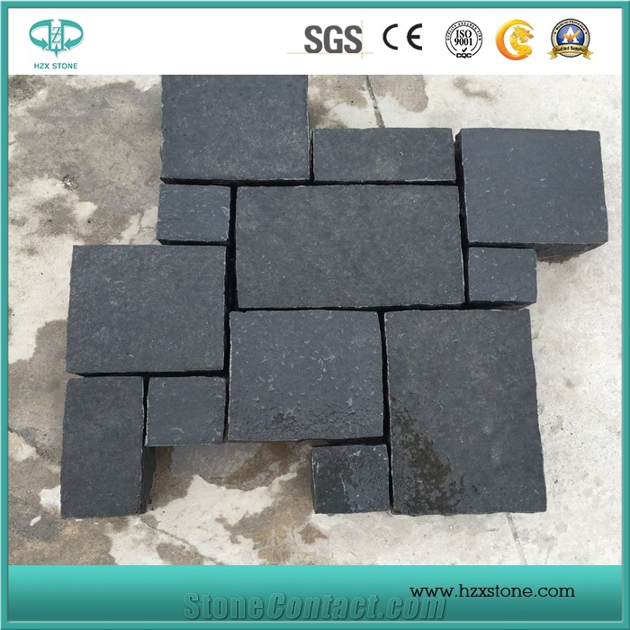 China Flamed, Natural Split Zhangpu(Zp) Black, Basalt Floor Pavers