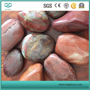 China Mixed Color Polished Pebbles Cobbles for Exterior Paving Stone