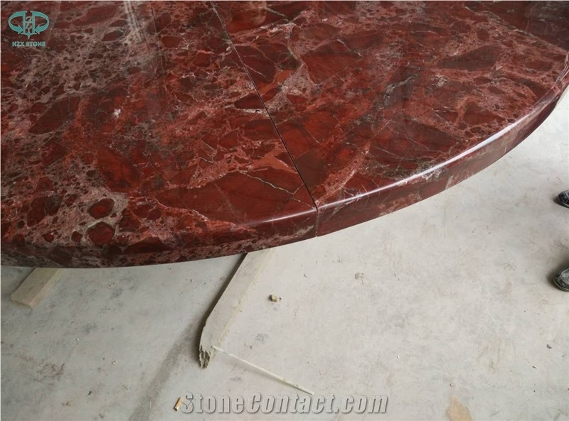 Rosso Levanto Marble Tabletop, Italy Red Marble Table