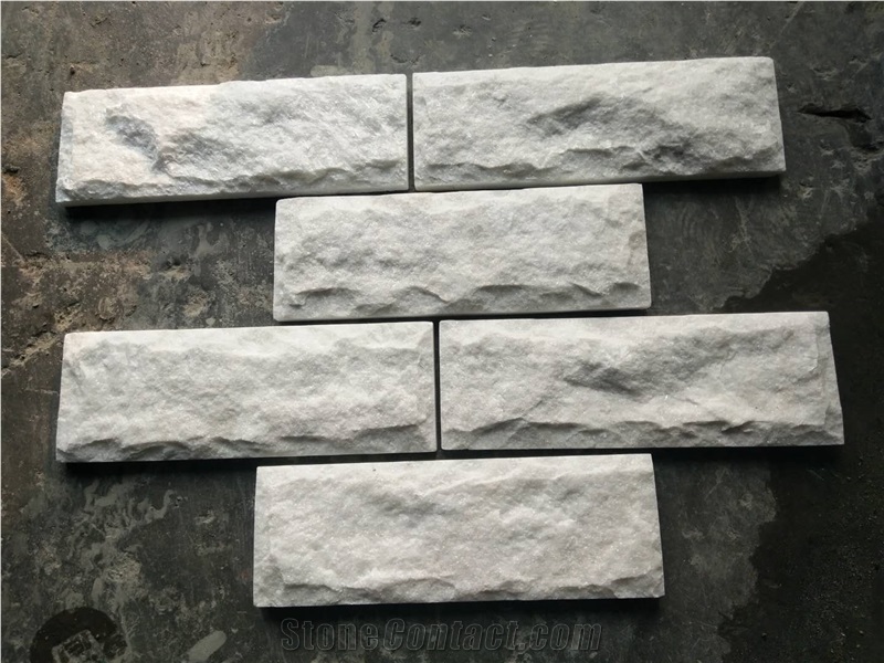 Split Face Spa White Mushroom Stone for Exterior Wall