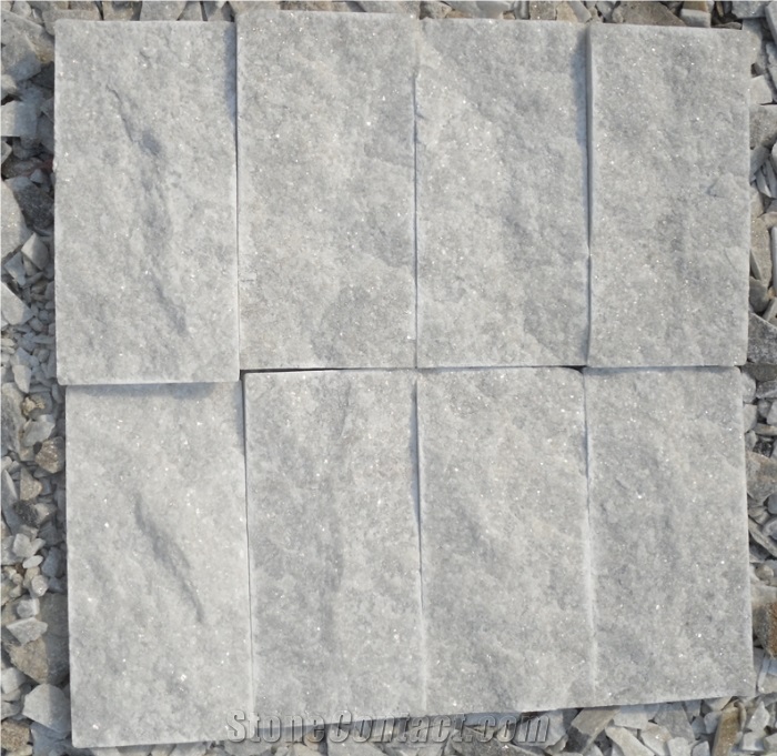 Split Face White Quartzite Mushroom Stone for Wall Cladding