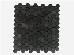 China Andesite Herringbone Hexagon Brick Liner Honed Mosaic Wall Tiles