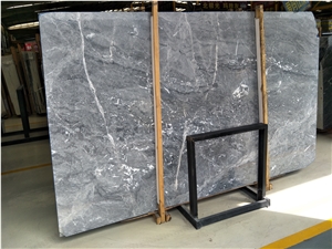 China Cheap Silver Galaxy Light Grey Mink Marble White Vein Line Slabs