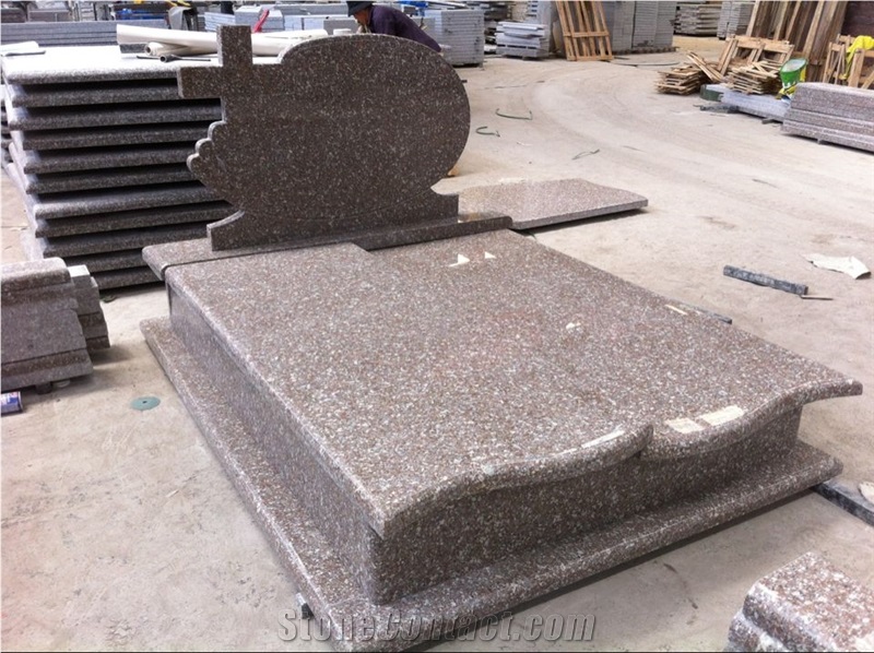 China New G664 G648 Pink Granite Tombstone Cross Europe Nagrobki Ceny