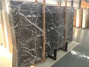 New Grigio Carnico Italy Grey Marble Slab Interior Floor Wall Covering