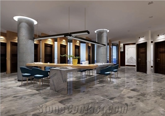 New Luxury Stone Italy Orlando Grey Marble Slab Villa Hotel Project