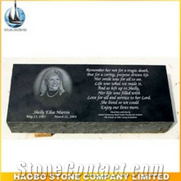 Haobo Stone Shanxi Black Granite Grave Marker Wholessle Prices