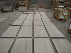 Own Factory White Wooden a Grade Honed Marble Slabs,Wooden Marble