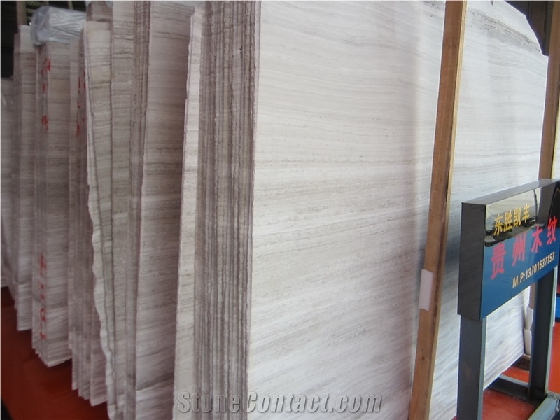Own Factory White Wooden a Grade Honed Marble Slabs,Wooden Marble