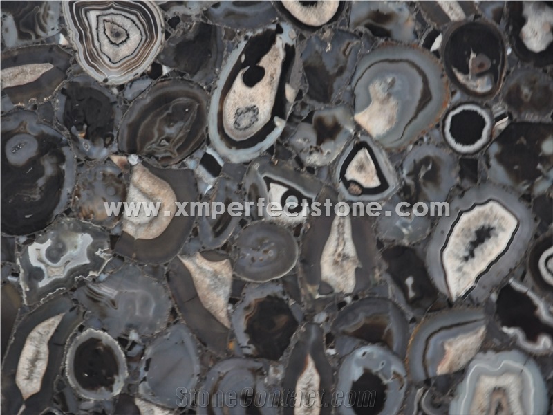 Best Price Black Agate Slabs & Tiles/ Backlit Semiprecious Stone