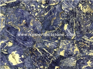 Blue Cloisonne Onyx/Transparent Dark Blue Semipecious Stone Slabs&Tile