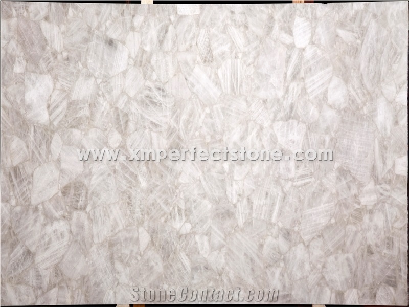 Natural Gemstone Polished White Crystal White Semiprecious for Wall