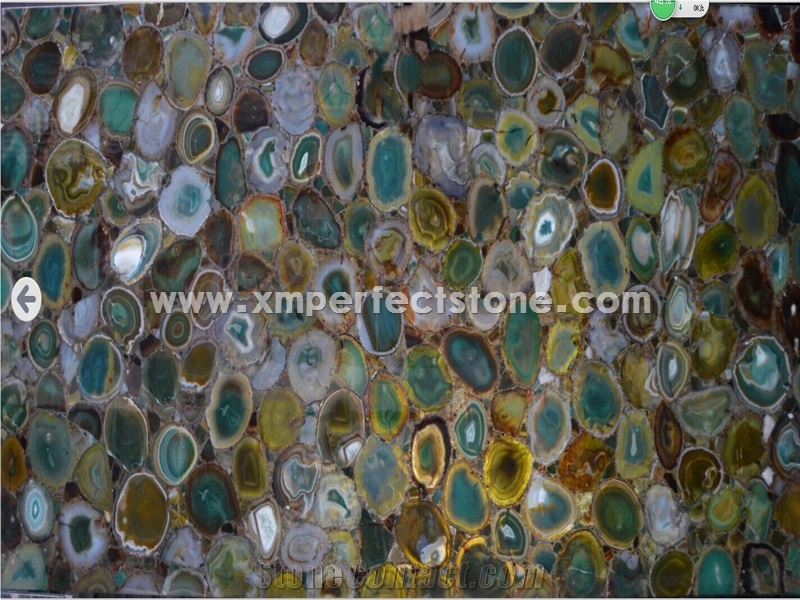 Precious Stone Green Panels/Semi-Precious for Table Top