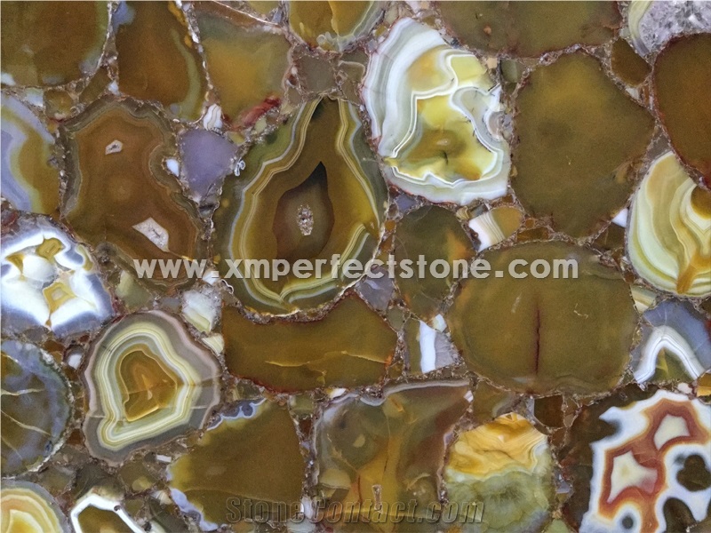 Yellow Gemstone Backlit Yellow Semiprecious Agate Stone Background