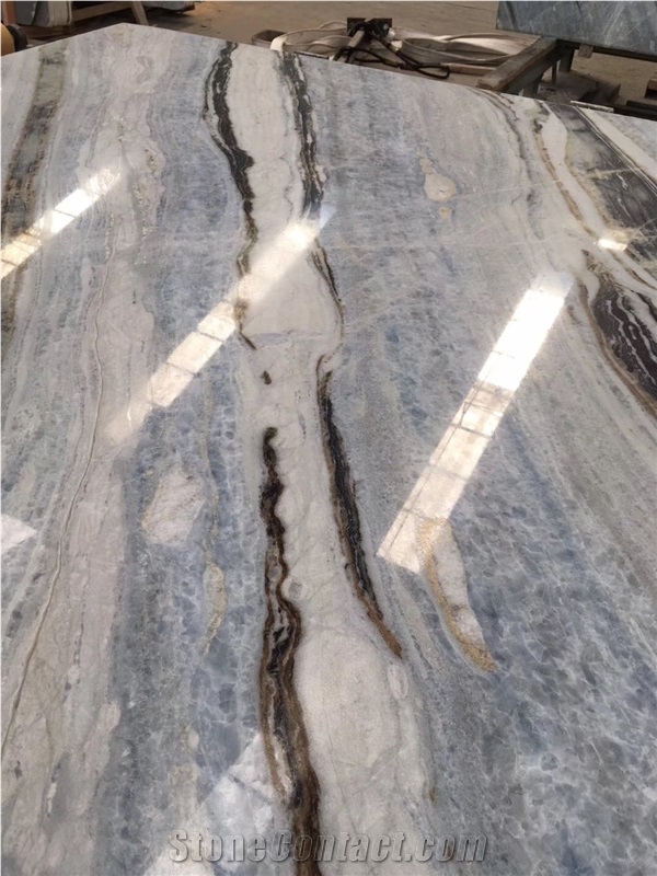 Changbai Blue Danube Marble Green Slabs Walling Tiles Cut to Size Jade
