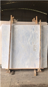 Chinese Light Blue Onyx Tiles and Slabs Project Golden Blue