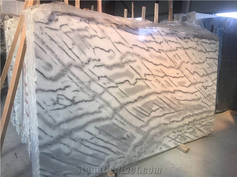Chinese New Material Dolomite Spider Marble Spyder White Slabs