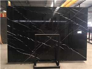 Nero Marquina Black Marble Slabs&Tiles, China White and Black Marble