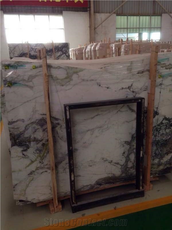 Primavera Green China Cheap Marble Slabs White Marble Green Veins