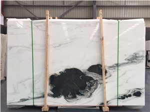 Quarry Factory China Panda White Marble Big Feature Wall Slabs