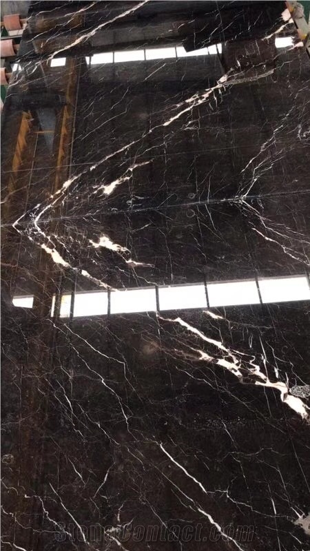 St Laurent China Brown Marble Slabs Bookmatch Feature Wall