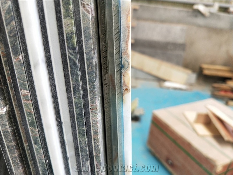Blue Onyx Fiberglass Honeycomb Composite Panels Transulcent Stone