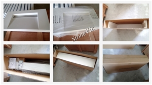 China Solid Surface,Super White,Artificial Quartz Kitchen Countertops with Basin