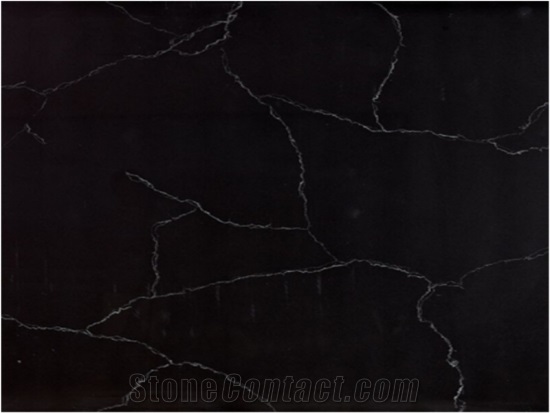 Sq109 Saint Lurant Black Quartz Slabs & Tiles