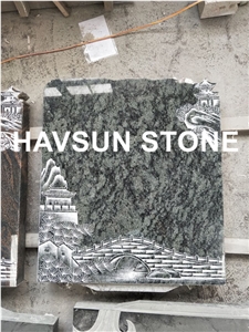 Olive Green Granite Monument/Tombstone/Headstone/Die