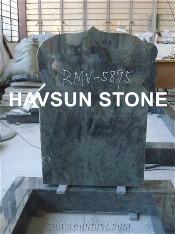 Verde Marina Granite Headstone/Tombstone/Monument/Gravestone