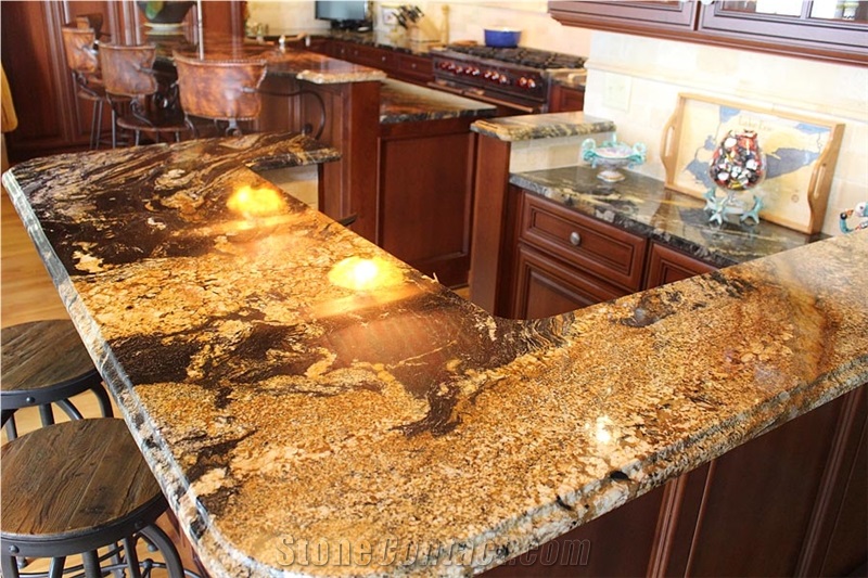 Magma Gold Granite Residential Kitchen Countertop
