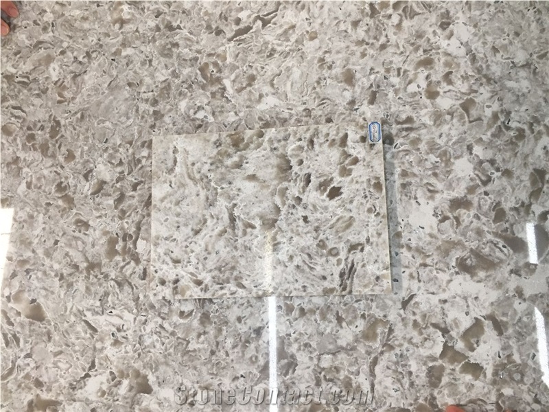Corian Marble Look Quartz Stone Slab for Engineering Bench Top