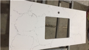 Quartz Stone Kitchen Countertops with Bevel Edges and Customized Edges