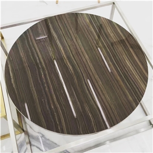 Obama Wooden Vein Marble Round Table Top