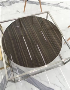 Obama Wooden Vein Marble Round Table Top