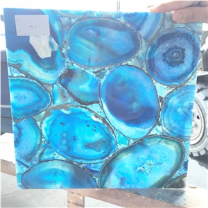 Backlit Blue Gemstone Natural Semiprecious Stone Slabs