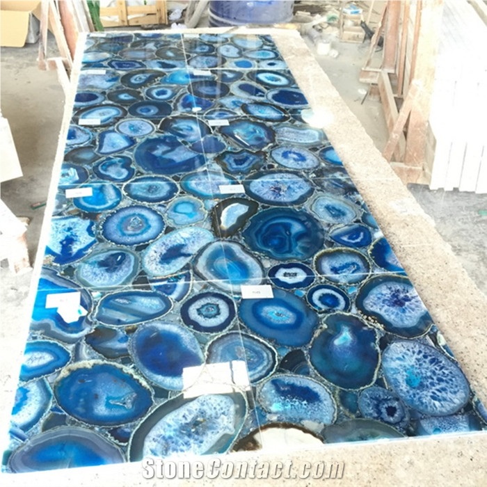 Blue Gemstone,Blue Agate Stone Floor Tile,Bathroom Tile,Wall Tile