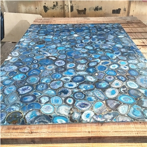 Blue Onyx Flooring Tile, Blue Gemstone Wall Tile,Blue Semiprecious