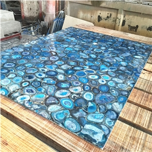 Light Blue Gemstone Tile,Light Blue Agate Semiprecious Stone Wall Tile