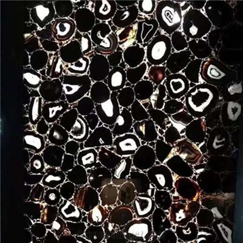 Natural Agate Black Jasper Stone,Black Gemstone Semiprecious Table Top