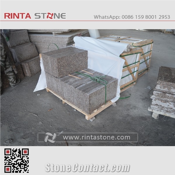G687 Granite Peach Red Cherry Pink Tiles Slabs Stairs Steps Risers